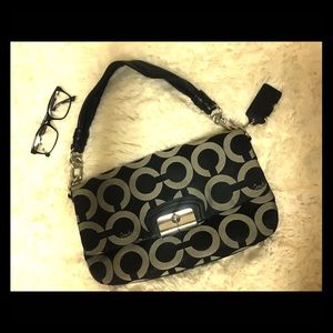 Casual cute black and silver Coach purse